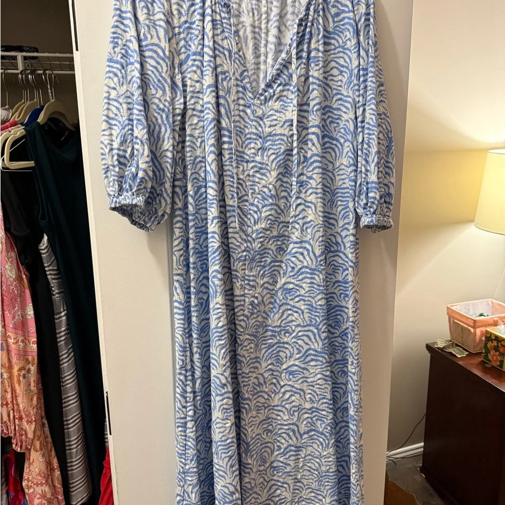 H&M Blue and White Patterned Maxi Dress - Picture 4 of 5